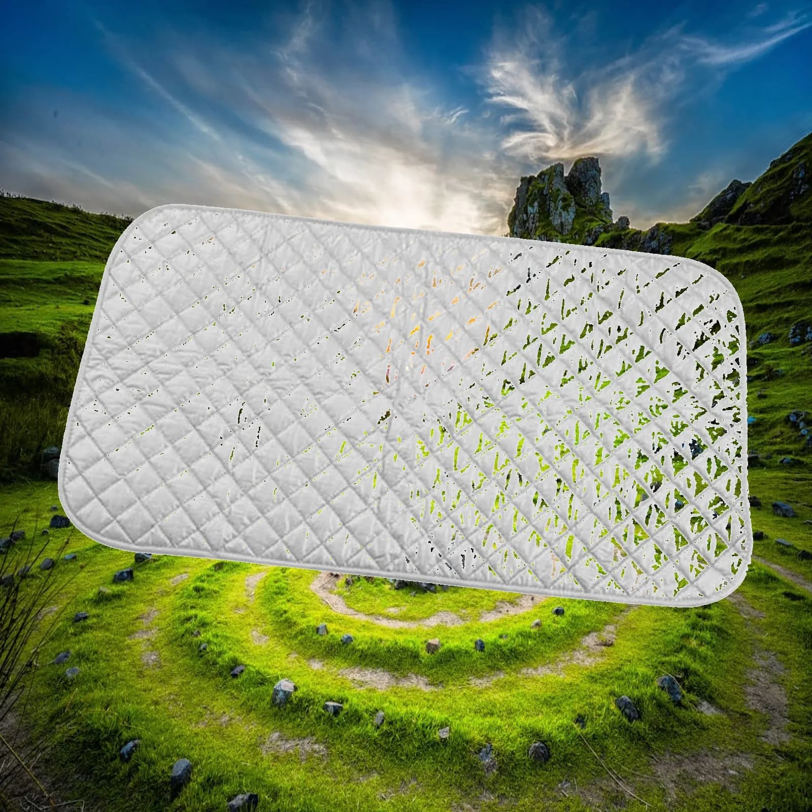 Ironing Blanket Non Slip Foldable Ironing Pad Cotton Quilted Heat Protector for Countertop Laundry Room