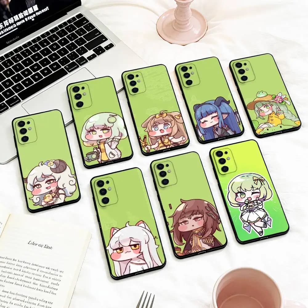 Custodia per telefono Card G-Game T-Trickcal Chibi Go per Samsung S 25,24,23,22,30,21,10,9,Ultra,Plus,Lite,FE,4,5 G, morbida, nera