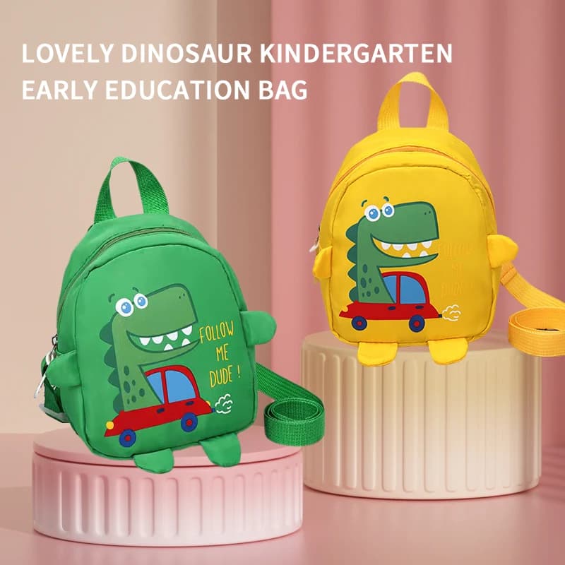 Mini zaino per bambini con tema dinosauro – Simpatica borsa da scuola anti-smarrimento per la scuola materna, zaino facile da trasportare per il ritorno a scuola