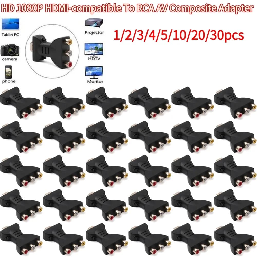 For HD TV BOX Full HD 1080P RCA AV To HDMI Composite Adapter Converter HDMI2AV Audio Video Cable HDMI To Red For HD TV Box