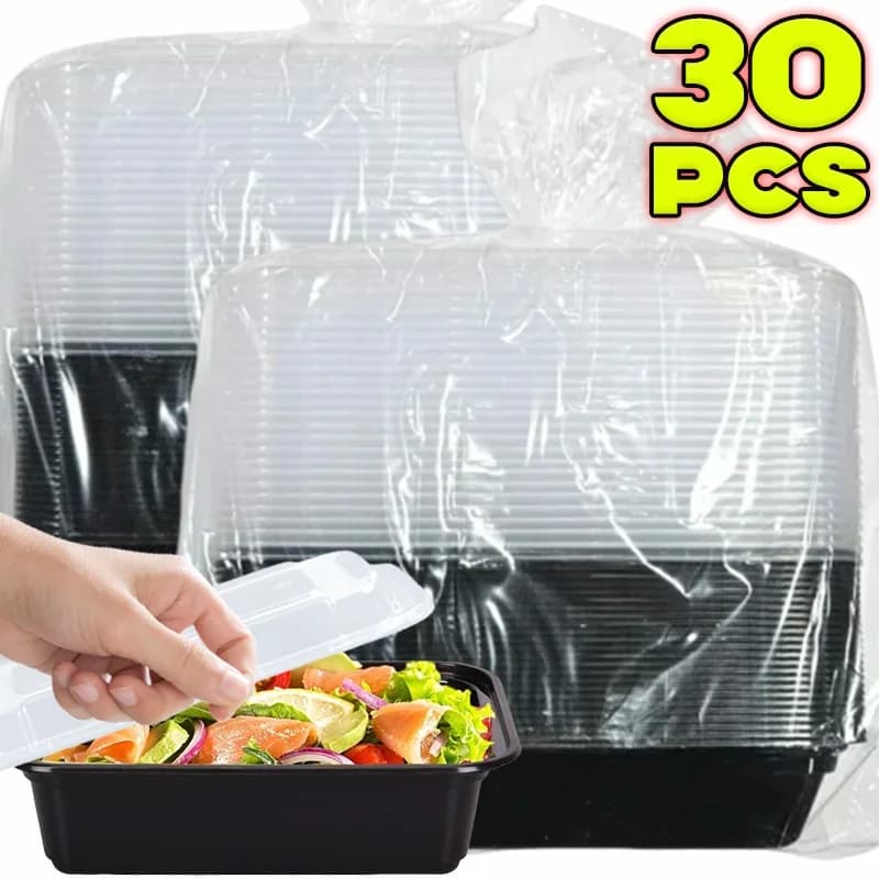 10/30PCS Scatola di plastica per alimenti Scatola per insalata di frutta usa e getta Preparazione dei pasti da asporto Bento Frigo Contenitori per la conservazione degli alimenti Cucina Ciotole da picnic
