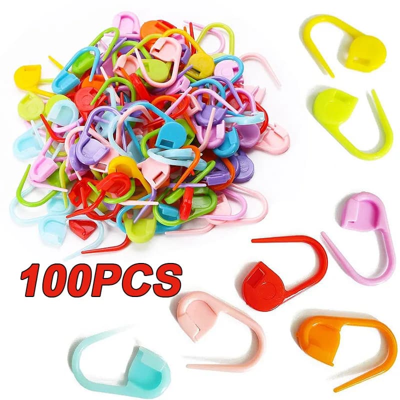 50-100 pz. Segnapunti in plastica per uncinetto, fermagli in resina piccoli con blocco per maglieria, strumenti per cucito e segnapunti per ago