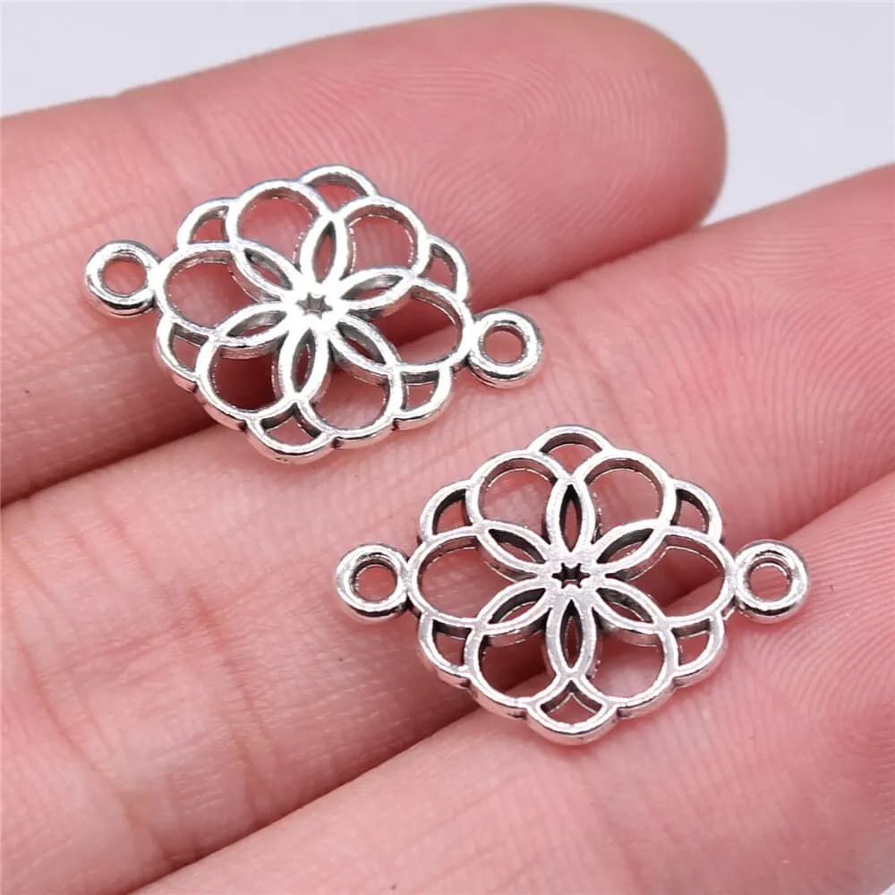 20 pcs 15*21 MM Sacred Geometry Pendants, The Flower and Seeds of Life Tibetan Silver Pendants for Meditation FAI Jewels FROM YOU EF3707
