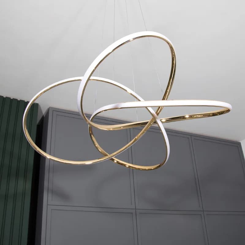 Lampade a sospensione creative di design Anello Ristorante Soggiorno Cafe Homestay Apparecchio di illuminazione a LED per decorazioni artistiche moderne in acciaio inossidabile