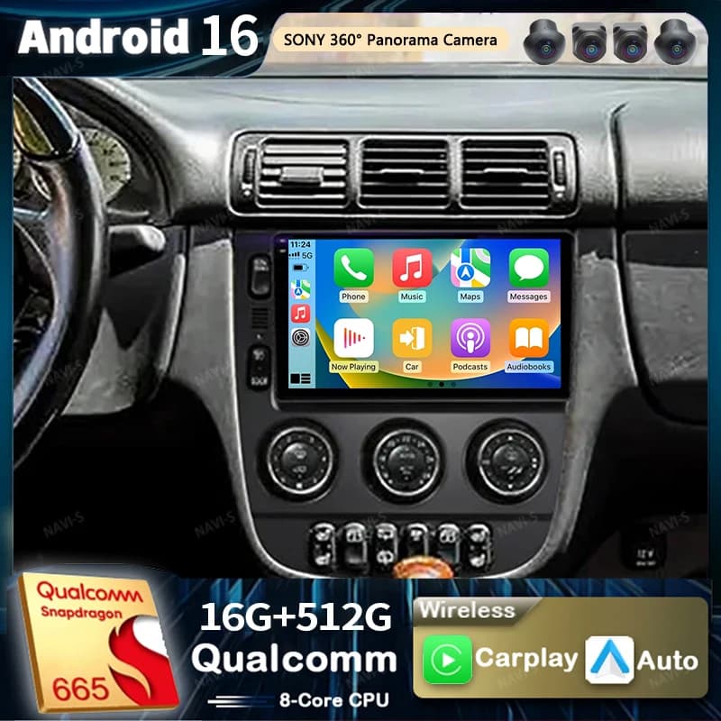 Android 16 For Benz M-Class W163 ML320 2003- 2005 2K QLED Android Car Radio Multimedia Video Player GPS stereo CarPlay Head Unit