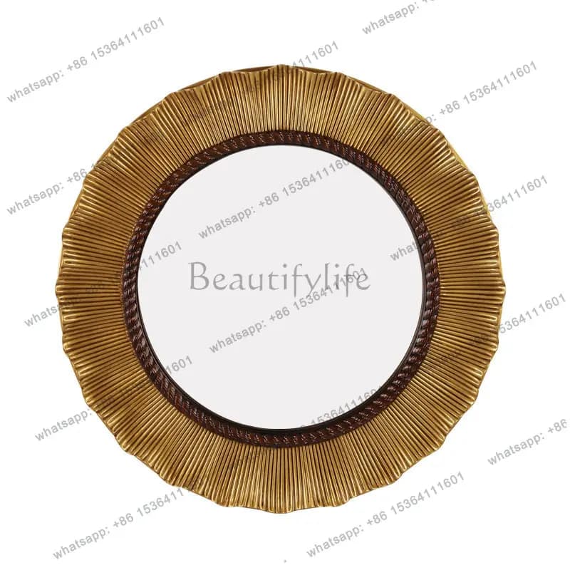 Specchio rotondo europeo americano decorativo da parete per bagno, soggiorno, ingresso.