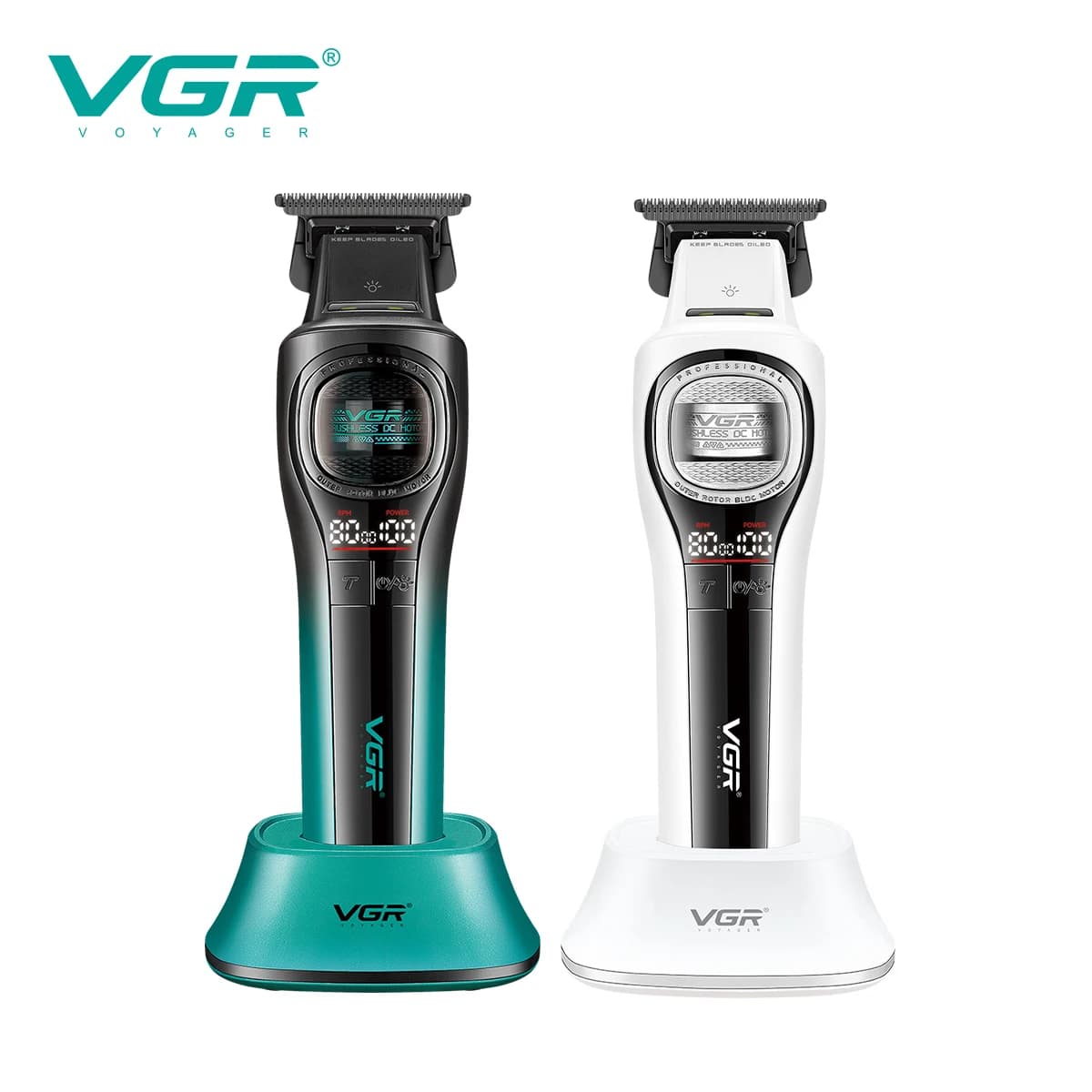 VGR V-888T Professional Electric Hair Clipper with 8000 RPM, Men's High End Hair Trimmer with Base, Electric Push Clipper for Ha