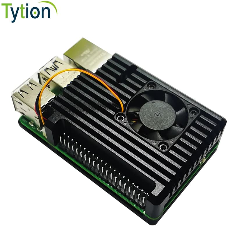 Raspberry Pi 5 aluminum alloy shell with PWM temperature control, speed adjustment, cooling fan, active cooling and cooling protection