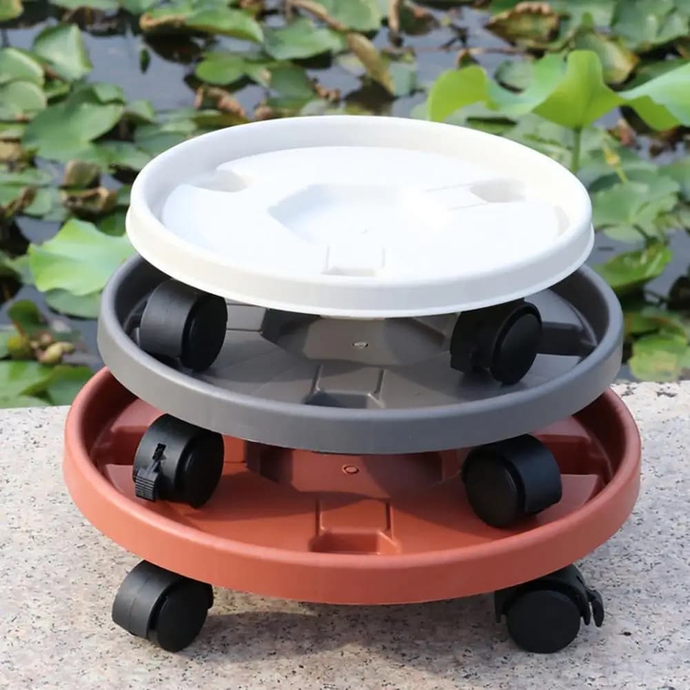 Flower Pot Holder with Wheels Movable Flower Pot Rack Pot Wheels Pot Caddy Plant Pot Mover Flower Pot Rack Mini Rolling Stand