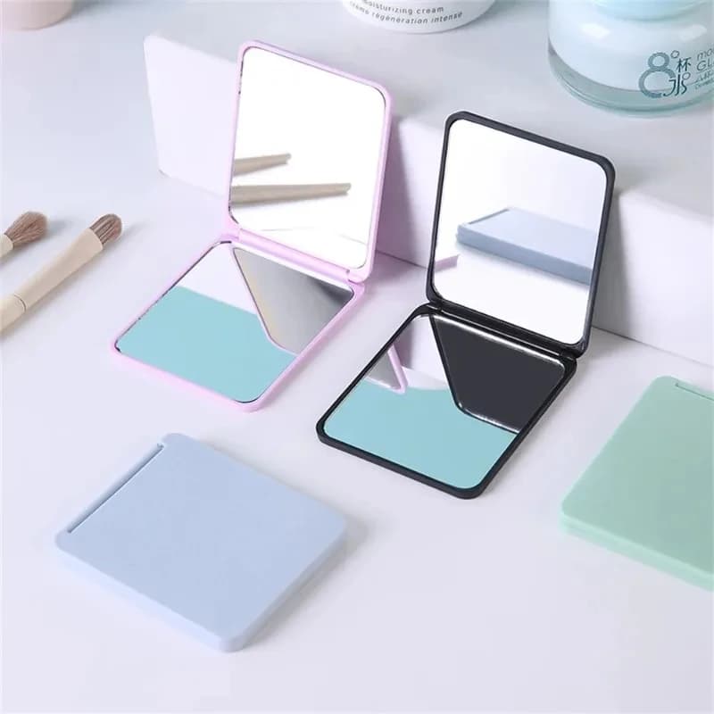 Mirror Foldable Make-up Mirror Portable Two-sided Mirror Student Dormitory Desktop Small Gift Mini Pocket Mirror Home Decorations