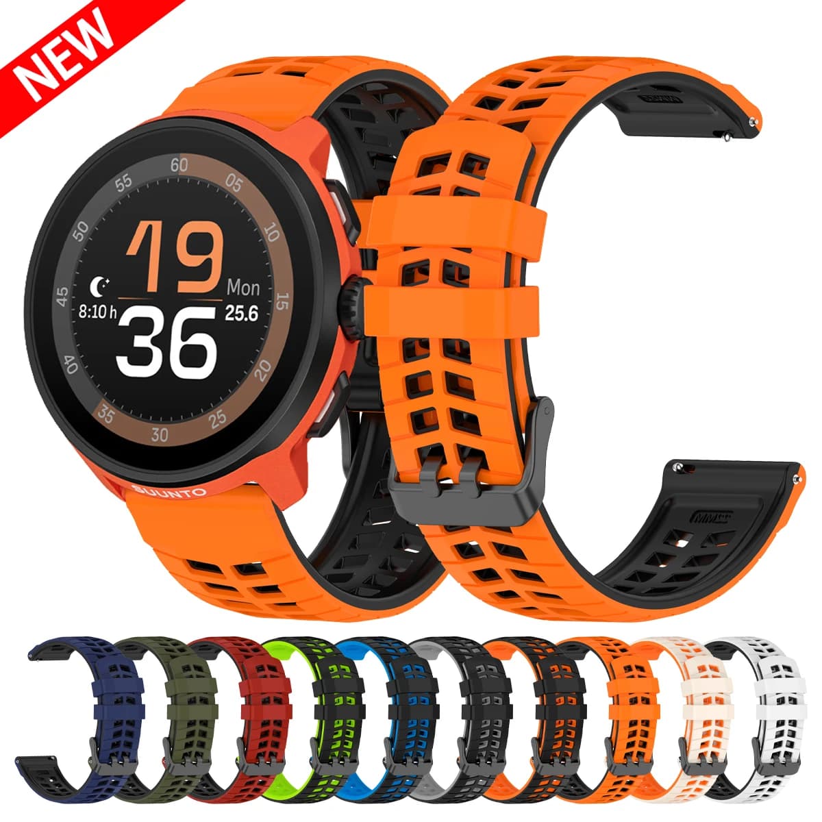 22mm silicone watch strap for SUUNTO 9 5 PEAK PRO silicone strap for SUUNTO Run / OCEAN / VERTICAL/ PACE sports bracelet