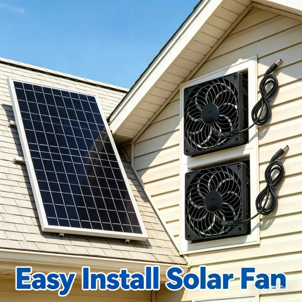 Ventilatore Solare Impermeabile e Antipolvere da 10W, Lunga Durata, per Circolazione dell'Aria Esterna, Ideale per Pollai e Casette per Animali