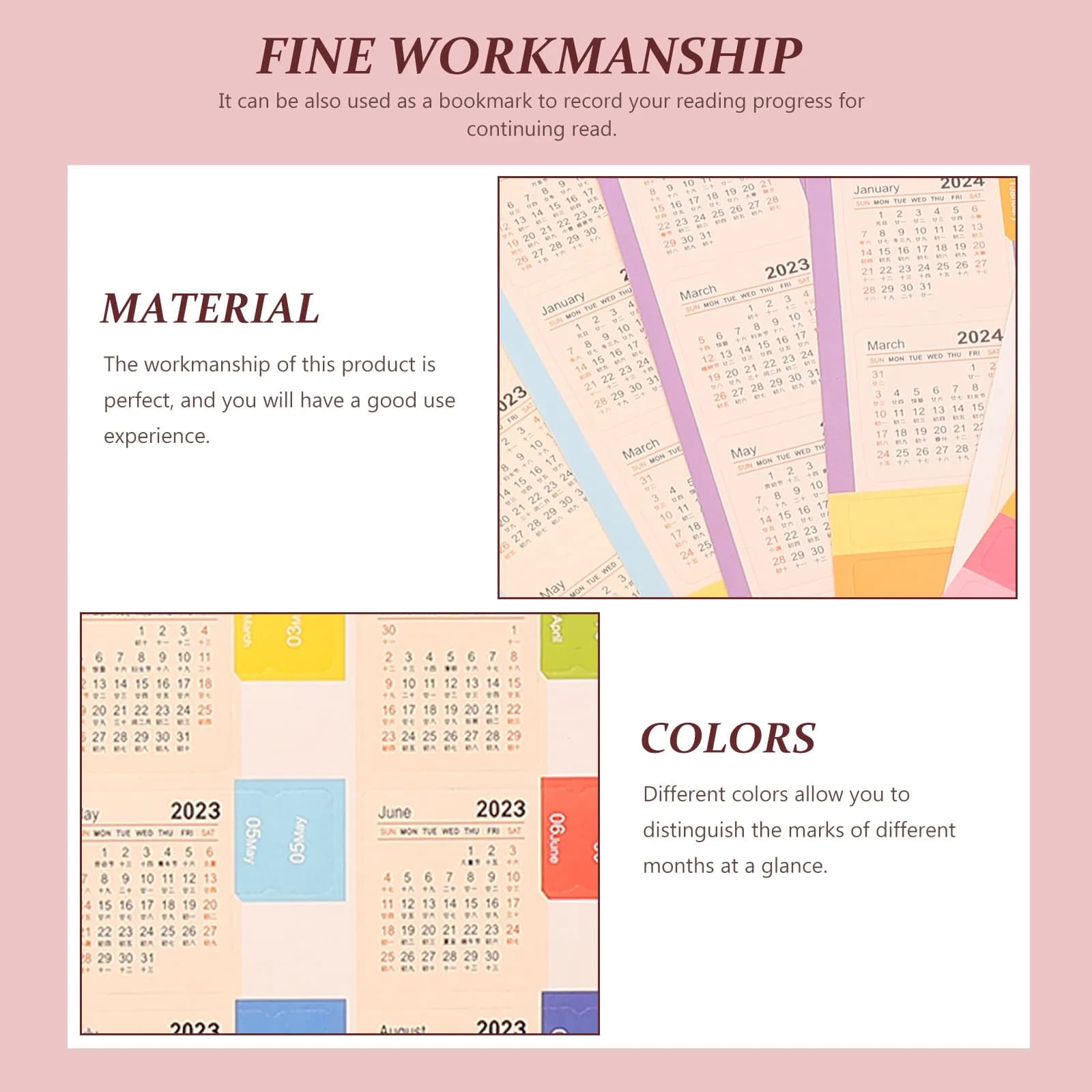 12 Set di Etichette Colorate per Calendario e Indice, Segnapagine Mensili per Quaderni, Diari e Organizzatori, Etichette Funzionali