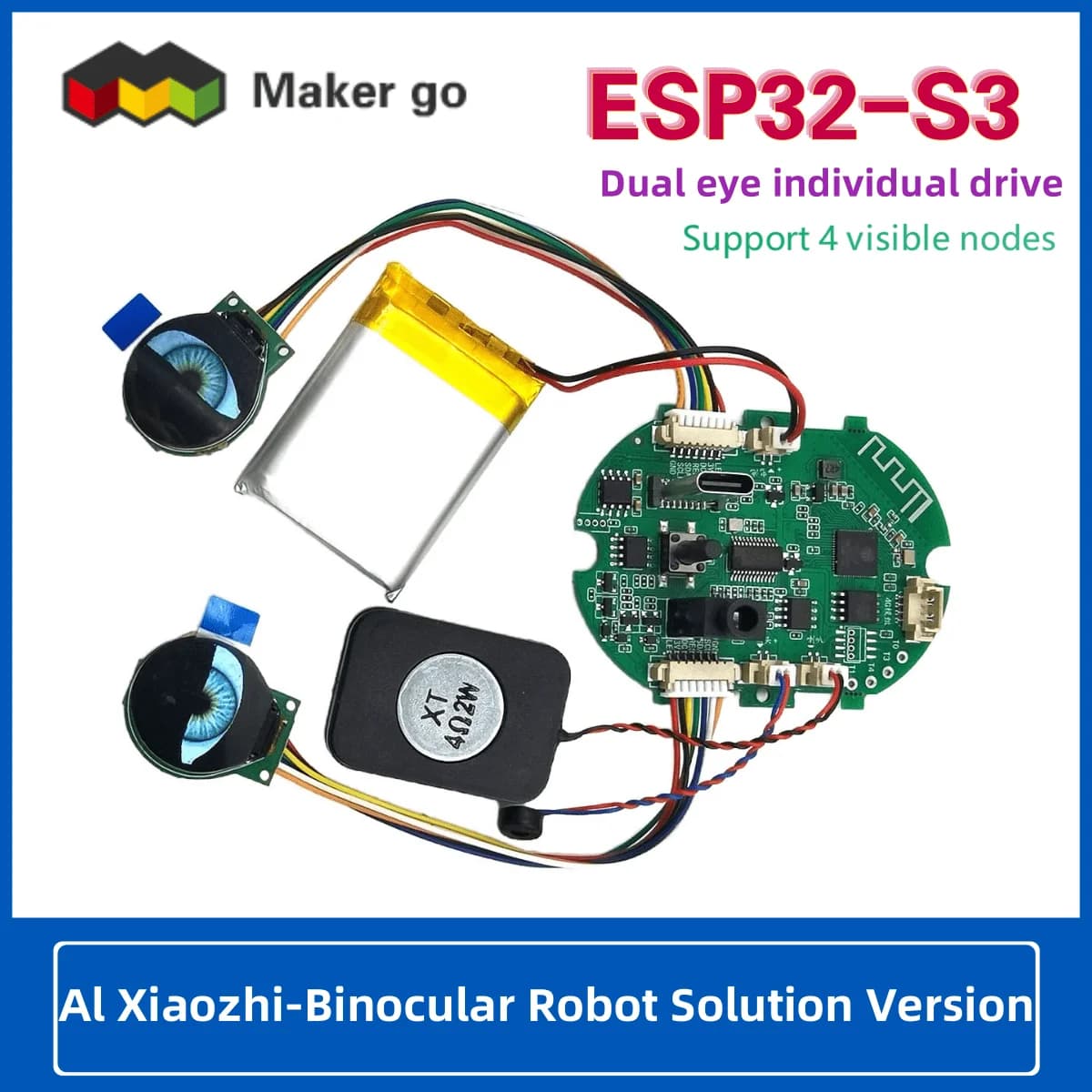 AI Xiaozhi Expression Eyes, Touch, Scheda soluzioni robot binoculare RoPet Robot AI completamente open source