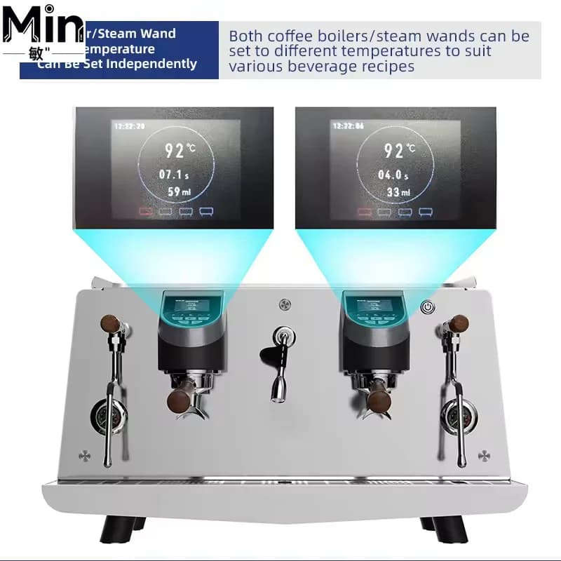 Professional Commercial 2 Group Semi Automatic Italian Espresso Coffee Machine for Coffee Bar Tea Shop Business Use