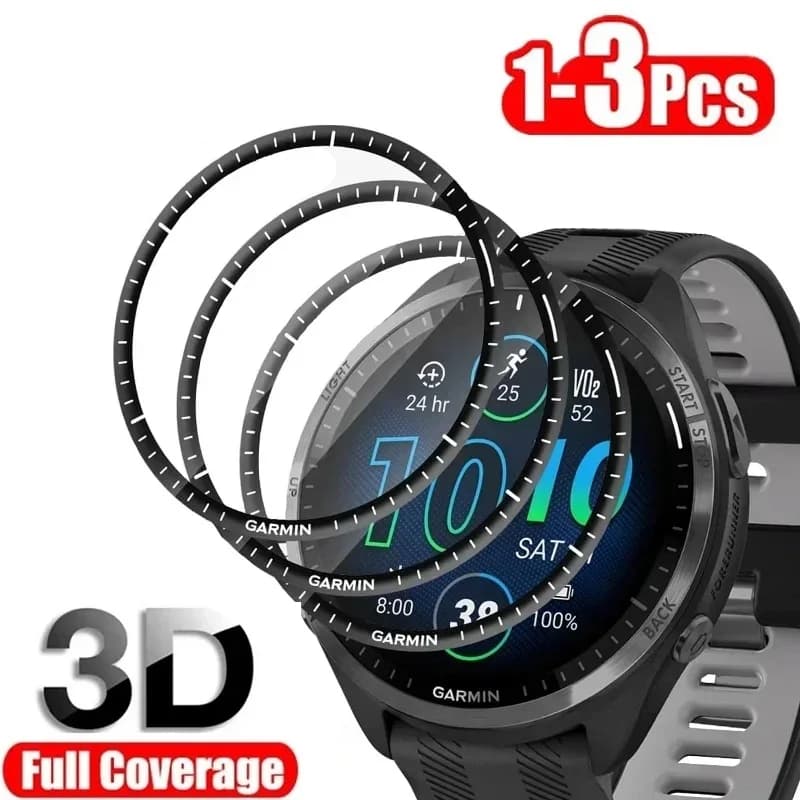 Proteggi schermo curvo 3D compatibile con Garmin Forerunner 965 Pellicola protettiva per Garmin Forerunner 965 (non in vetro)