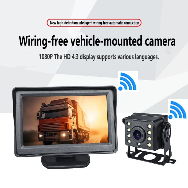 Telecamera per retromarcia wireless "HD TFT LCD pieghevole per camion, autobus, assistenza al parcheggio, monitor S DC 12V/24V per auto pieghevole.