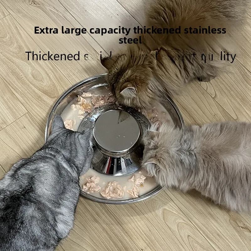 Stainl Steel Bowl Multi- Fly Food Tray Pet Slow Feeding Bowl Large Dog Bowl Anti-Overturning Dog Pan
