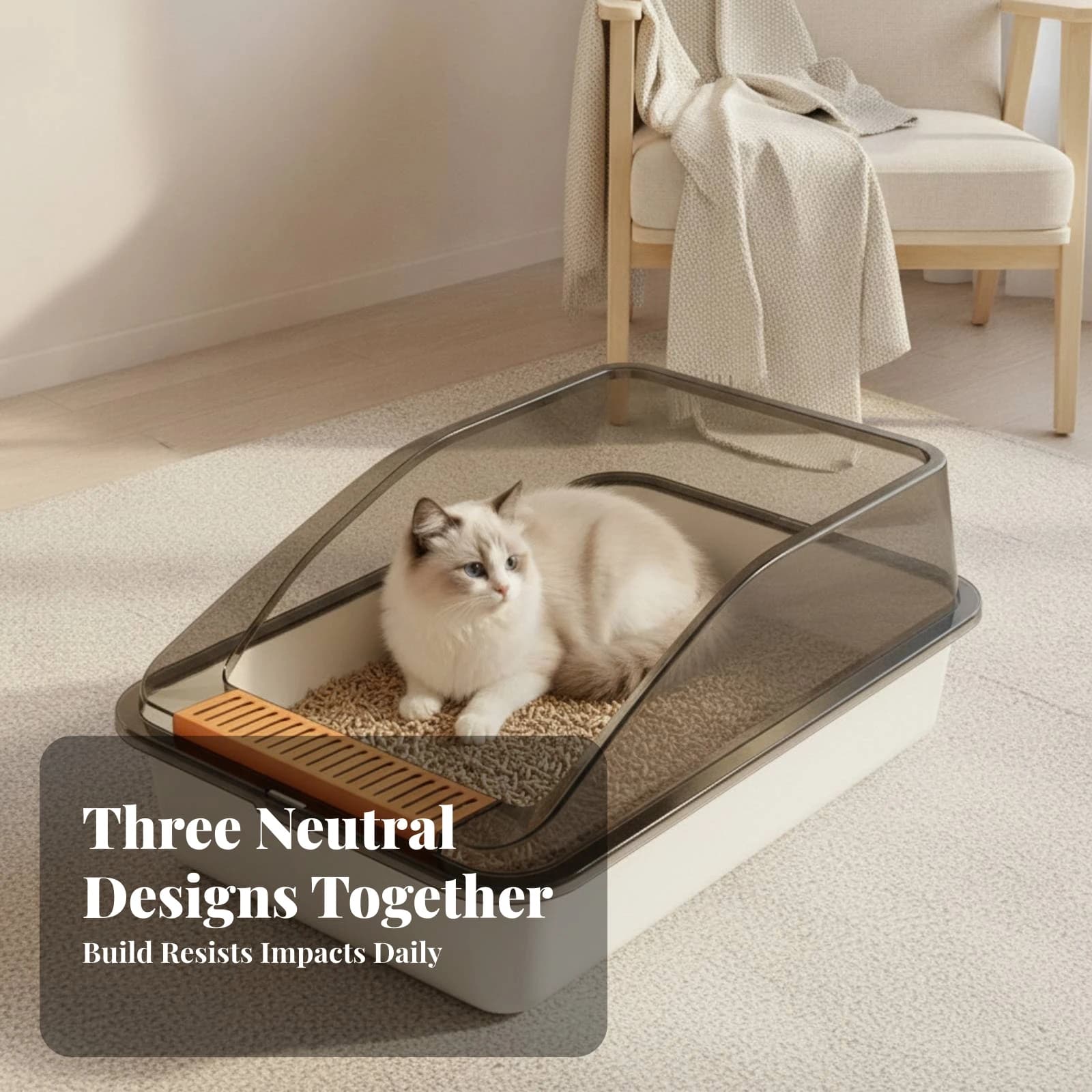 Cat Litter Box with Guard Odor Control Enclosed Litter Box Pet Supply Leak-Proof Extra Large for Cats, Home, Apartments