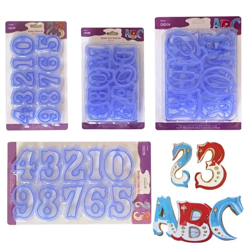 1 Set Large English Letter Cookie Cutter Molds A-Z Capital Alphabet Biscuit Fondant Embosser Stamps DIY Word Cake Decoration