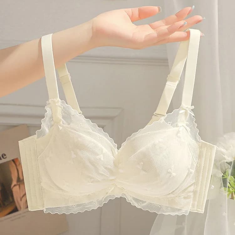This Women‑Style Wire‑free Thin Women Bra, Adjustable Gathering for Small Busts, Anti‑Sagging for Nice Breast Shaping