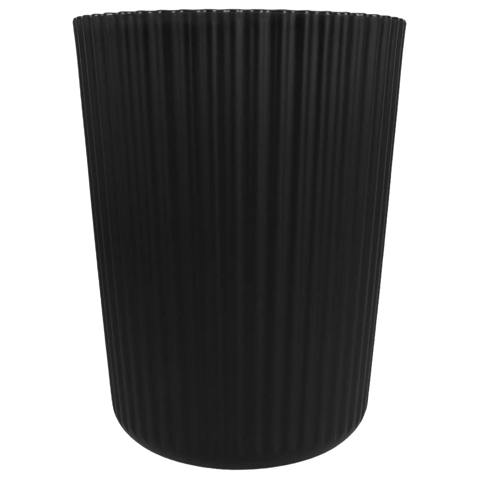 Cestino per Rifiuti Moderno in Plastica Nera, Piccolo Contenitore per Carta e Spazzatura per Cucina, Bagno, Ufficio, Scrivania, Lavanderia, Interni