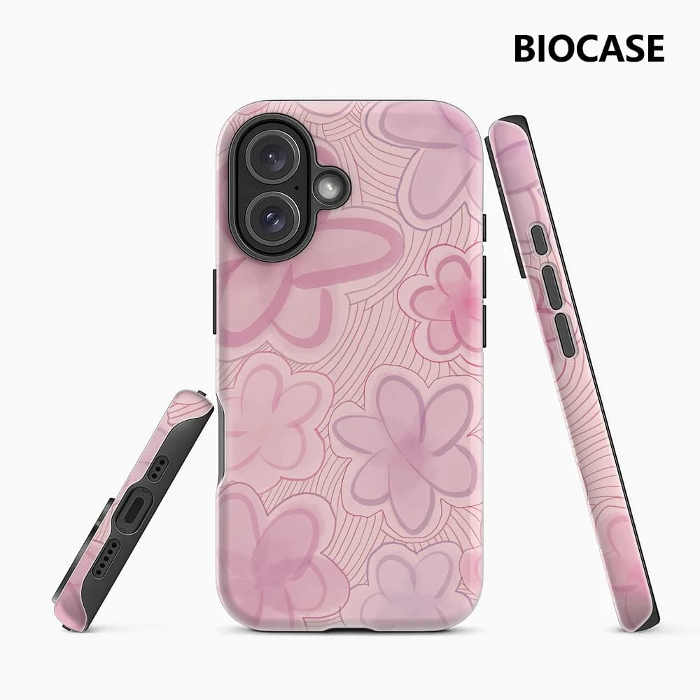 Custodia per telefono Must-Haves per iPhone17 con onde di petalo rosa per IPhone 17 16 15 14 13 12 129 Pro Max Plus Cover posteriore a doppio strato