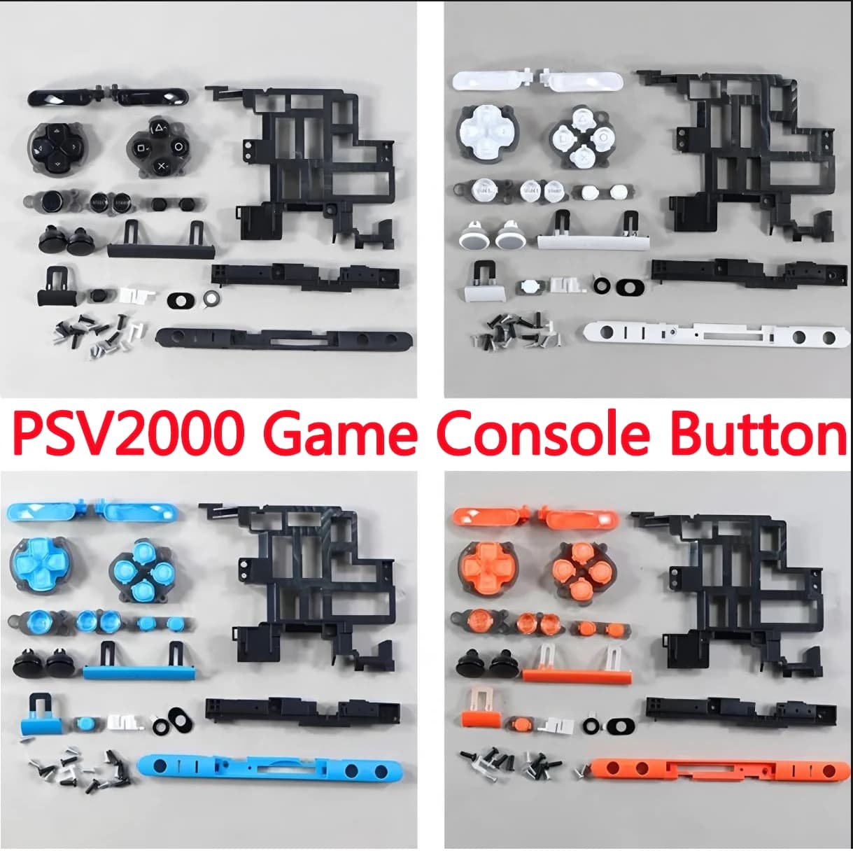 Set completo di pulsanti per PS Vita PSV 2000 Nero Bianco BluArancio PS Vita Console di gioco Custodia Accessori Funzione di direzione Chiave LR Shell