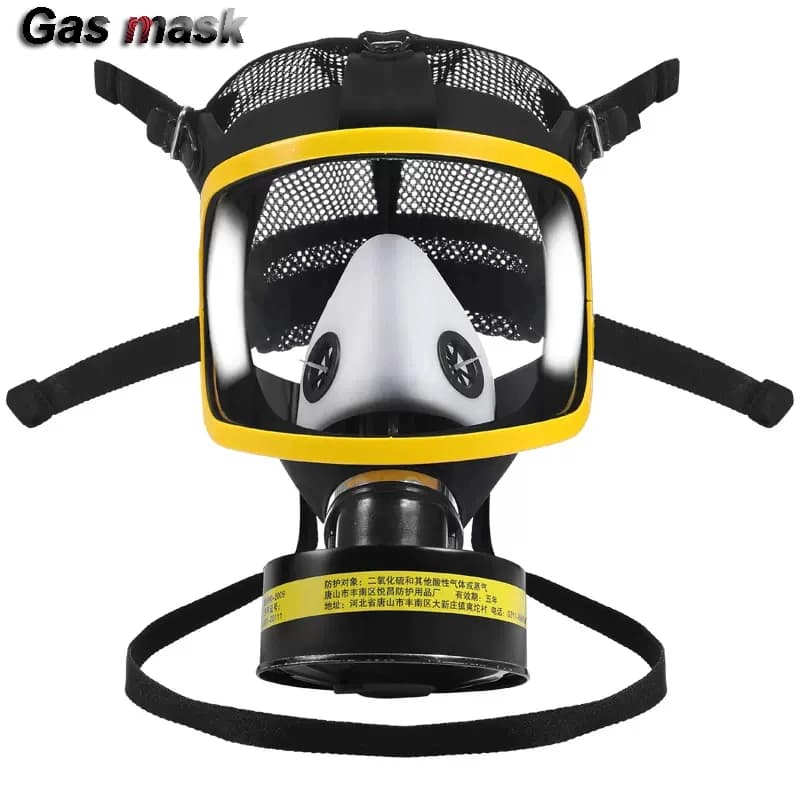 Respiratore per maschera antigas a pieno facciale di alta qualità Filtraggio di gas tossici per verniciatura Spruzzo di pesticidi Respiratore chimico di sicurezza sul lavoro