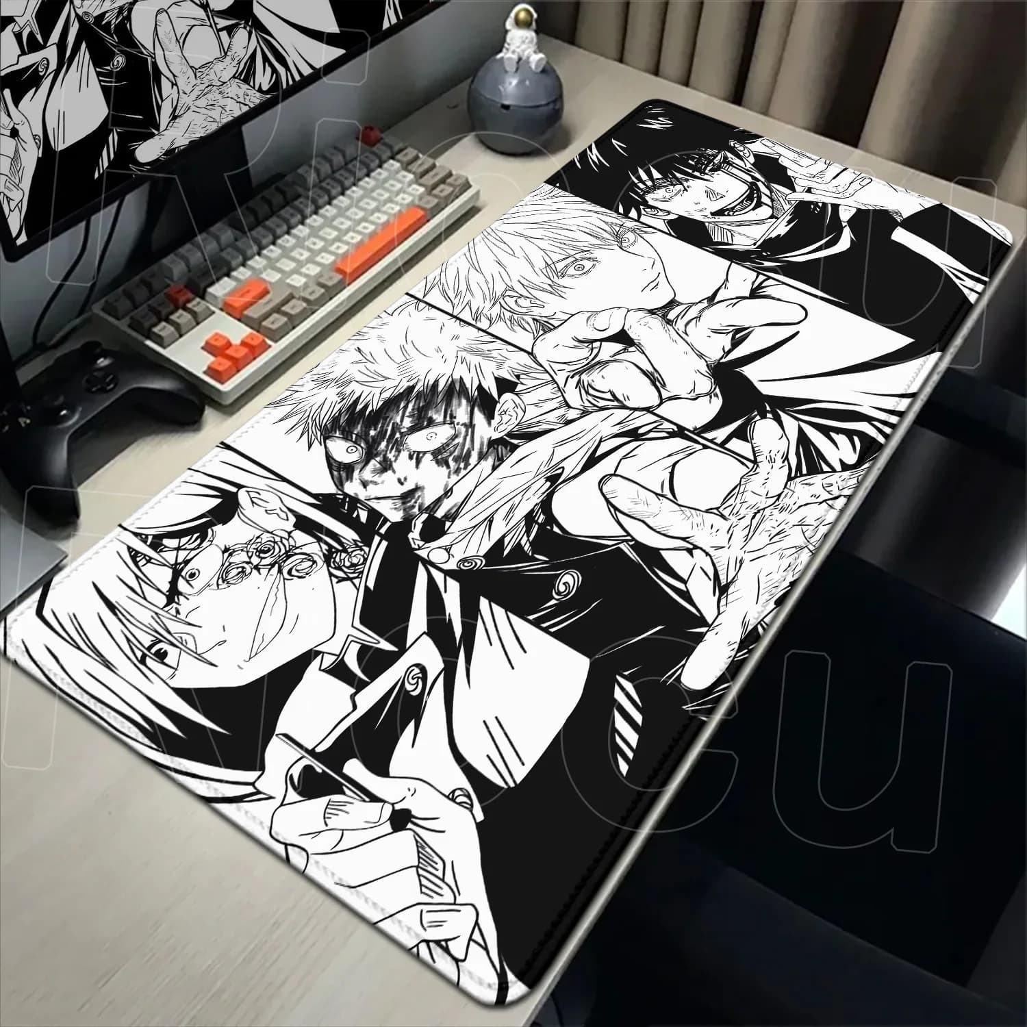 HD 60x30 CM Nero Anime Jujutsu Kaisen XXL Mouse Pad Gojo Satoru Mouse Pad Gioco per computer Periferico Accessori per PC Tappetino da scrivania