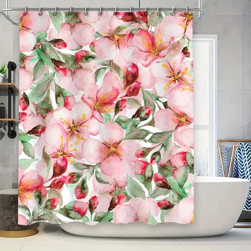 Delizioso fiore rosa acquerello tenda da doccia decorazione floreale per la decorazione domestica del bagno in varie dimensioni!