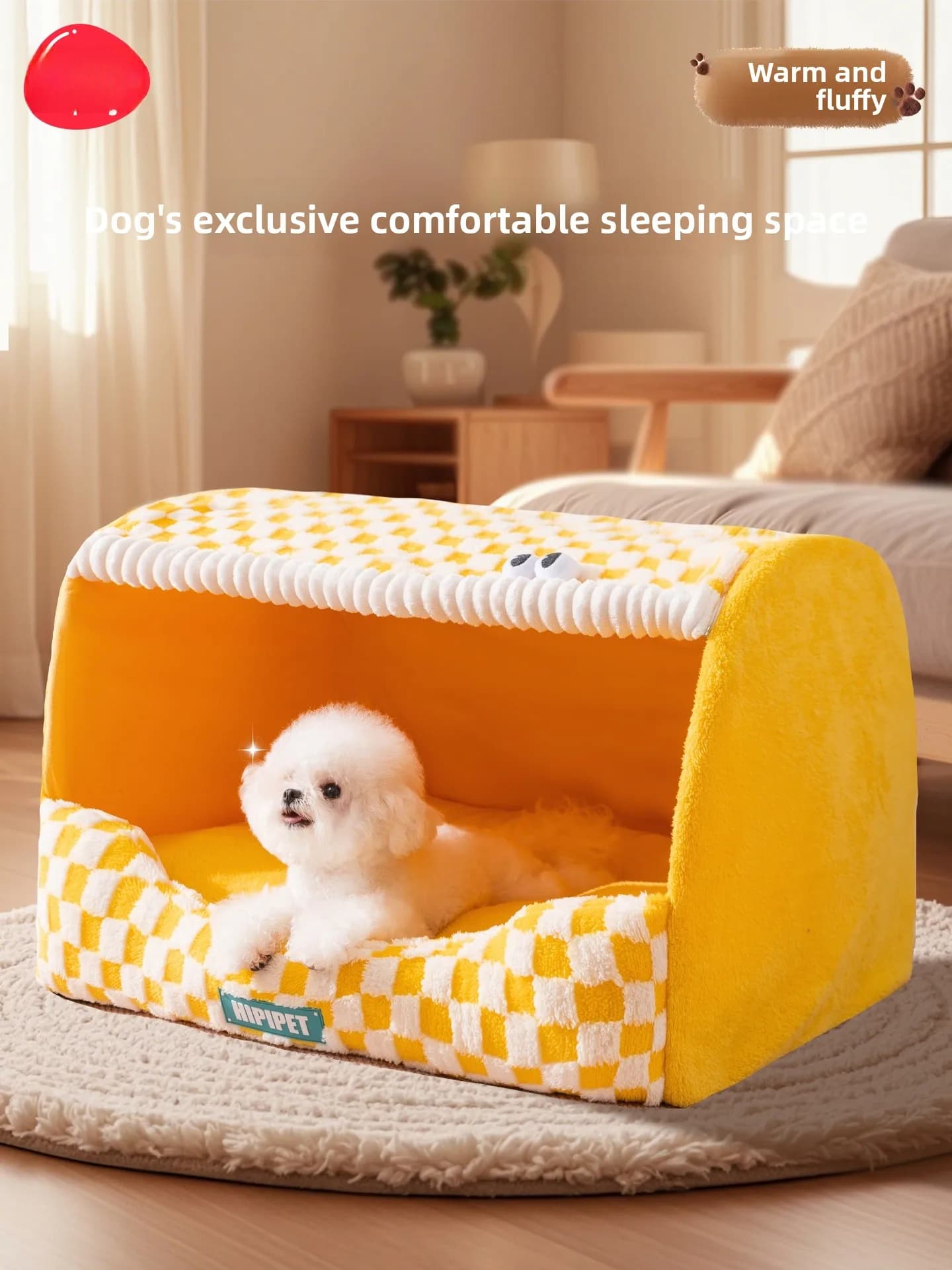 Cuccia per Cani Smontabile e Lavabile per Tutte le Stagioni, Cuccia Piccola per Cani, Nido per Animali Domestici Sicuro, Letto Comodo e Caldo per Interni