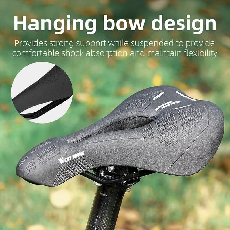 Sella per bici ergonomica Comodo sedile per bicicletta in memory foam Uomo Donna Cuscino per bici BMX da strada MTB traspirante cavo