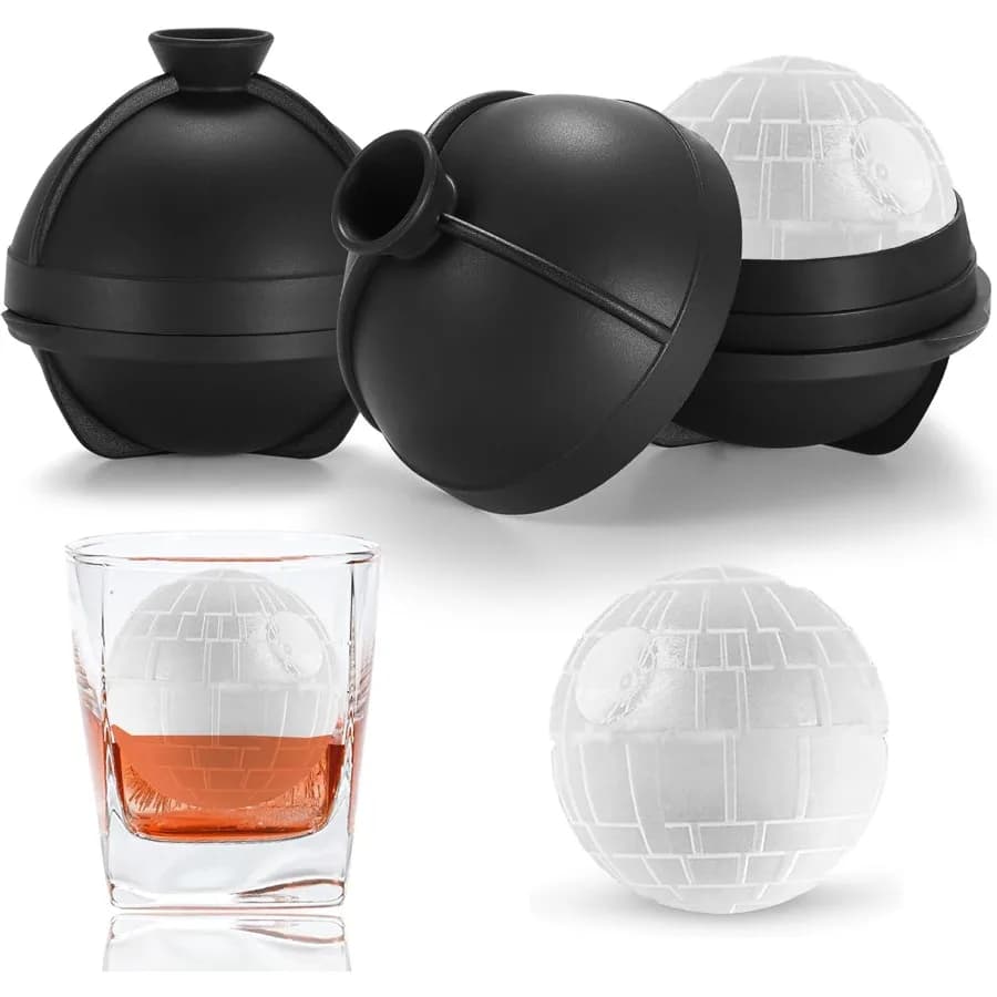 Stampo per cubetti di ghiaccio 3D Death Ball Gts Stocking Stuffers Idee per adulti Uomini Donne Vassoio per cubetti di ghiaccio rotondo in silicone grande da 2,5 pollici per cazzi