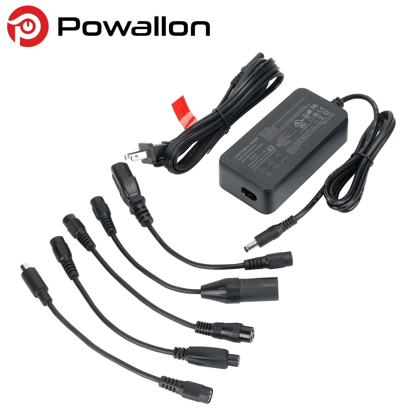 Adattatore di Alimentazione DC 42V 2A, Caricabatterie al Litio con Spina EU Sostituibile, Compatibile con Batterie Li-ion/Li-poly 42V 2A - 10S