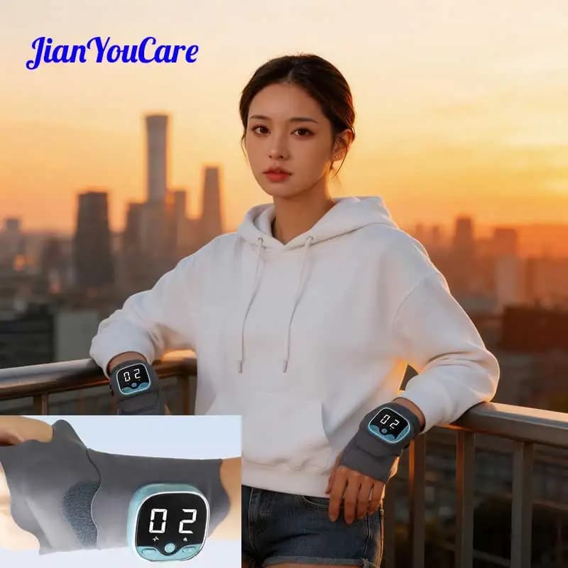JianYouCare Cuscinetto Massaggiante Termico EMS Portatile per Polso, Massaggiatore Termico con Materiale Traspirante per Alleviare il Dolore e l'Affaticamento della Fodera del Tendine