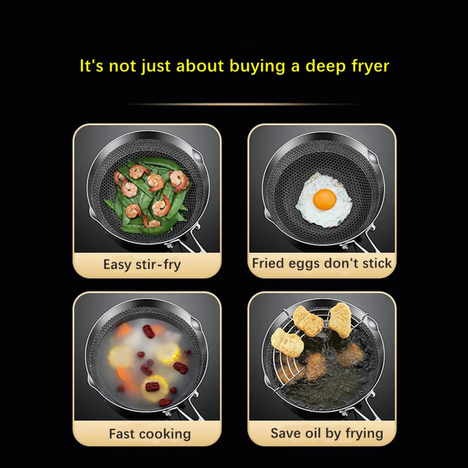 Japanese Tempura Fryer Pan Ramen Pan with Oil Drip Drainer Rack Deep Fryer Pot for Instant Noodles Dried Fish Stew Fries Chicken