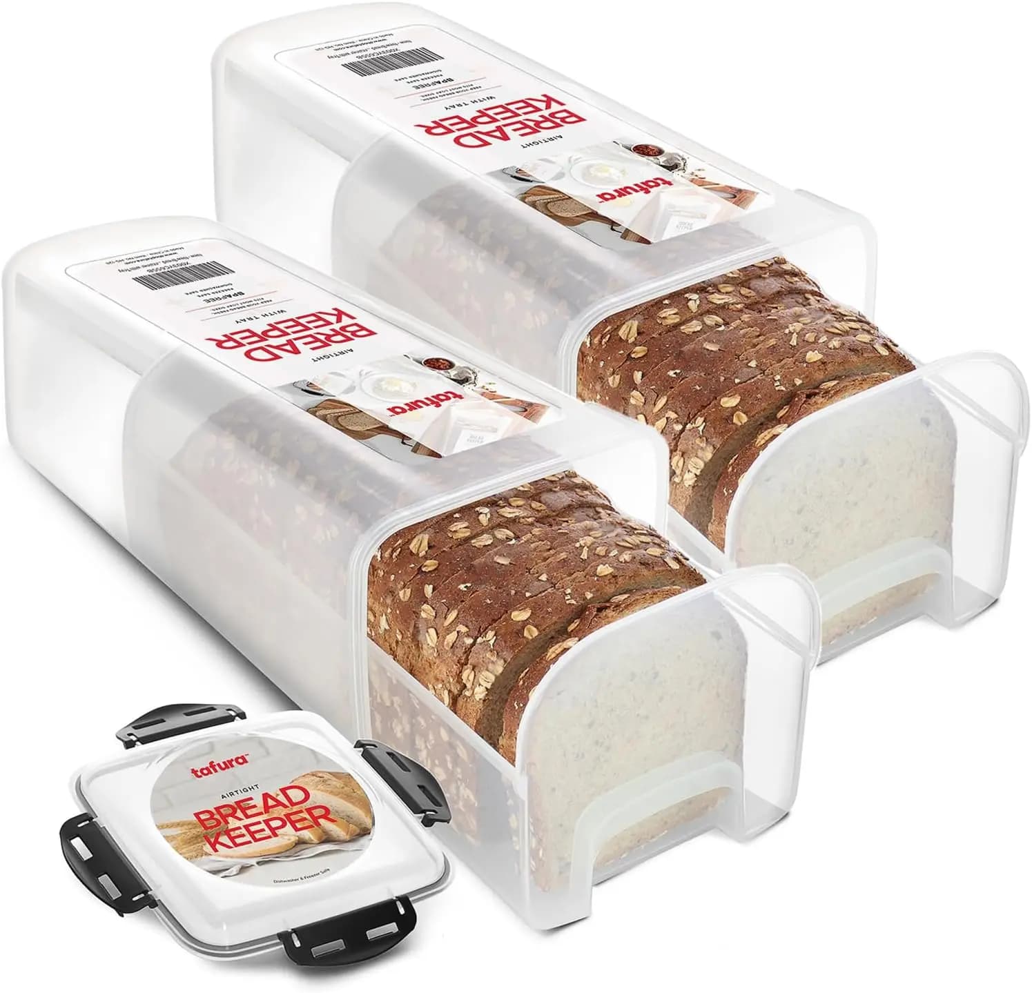 Set of 2 Airtight Containers for Tray Panels - BPA-Free Plastic Pane Box for Home Made and Oven Products