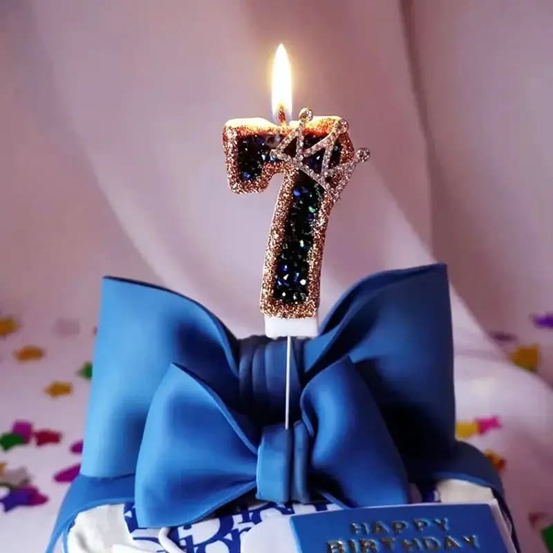1Pc Princess Year Old Digital Birthday Candle Crown Cake Ornament Birthday Cakes Party Decoration Ornament Children's Gift