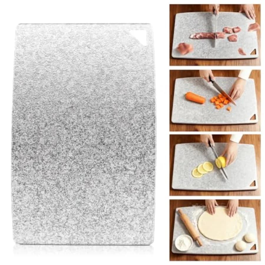 Tagliere in Titanio 100% Ti Senza Microplastiche, Multiuso per Cucina, Inodore, Doppio Lato, Leggero, Infrangibile, Sciogli Congelati Rapidamente, per Campeggio