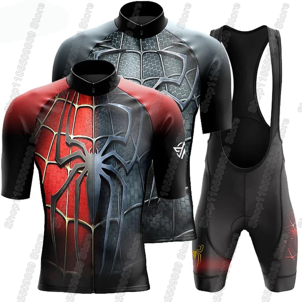 Completo Ciclismo Spiderful 2026 Estivo da Uomo: Maglia e Salopette per Bici da Corsa e MTB
