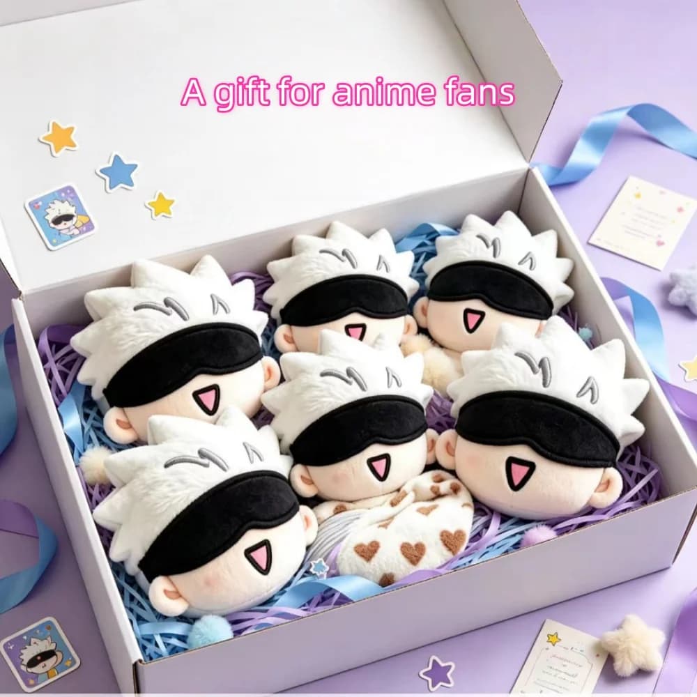 Gojo Satoru cushion pillow. Cartoon blindfold plush toy, home decor. A gift for anime fans.