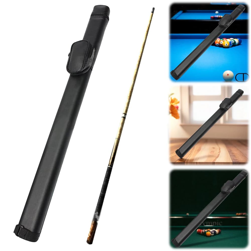 Custodia per Stecca da Biliardo in Pelle, Borsa Porta Stecca da Biliardo, Contenitore Portatile per Stecca da Biliardo/Snooker 1/2