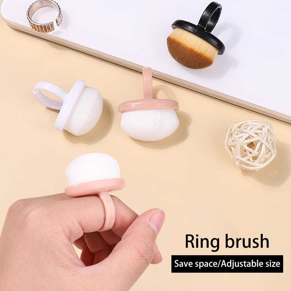 1 pcs plastic nails art brush for cleaning powder brush with fog oval gel cleaning powder brush ring shape tools for manicure