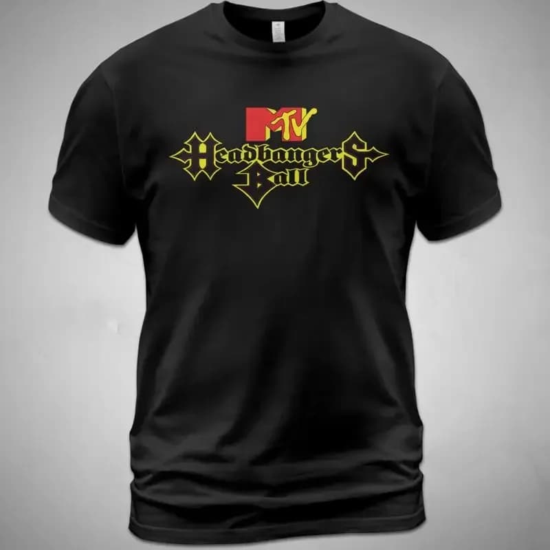 Cotton T Shirt Headbangers Ball Tv Show Heavy Metal Fan Rockhead