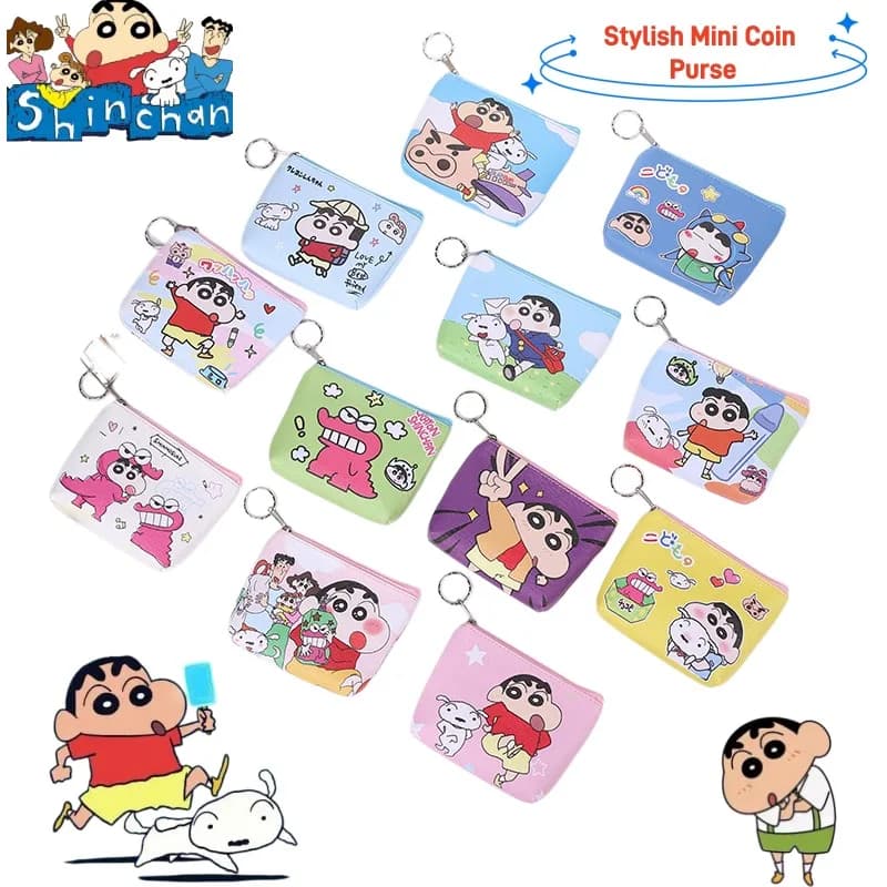Cute Crayon Shin-chan Wallet Nohara Shinnosuke and Xiaobai Simple Fashion Creative Cartoon Storage Bag Friends Collection Gift