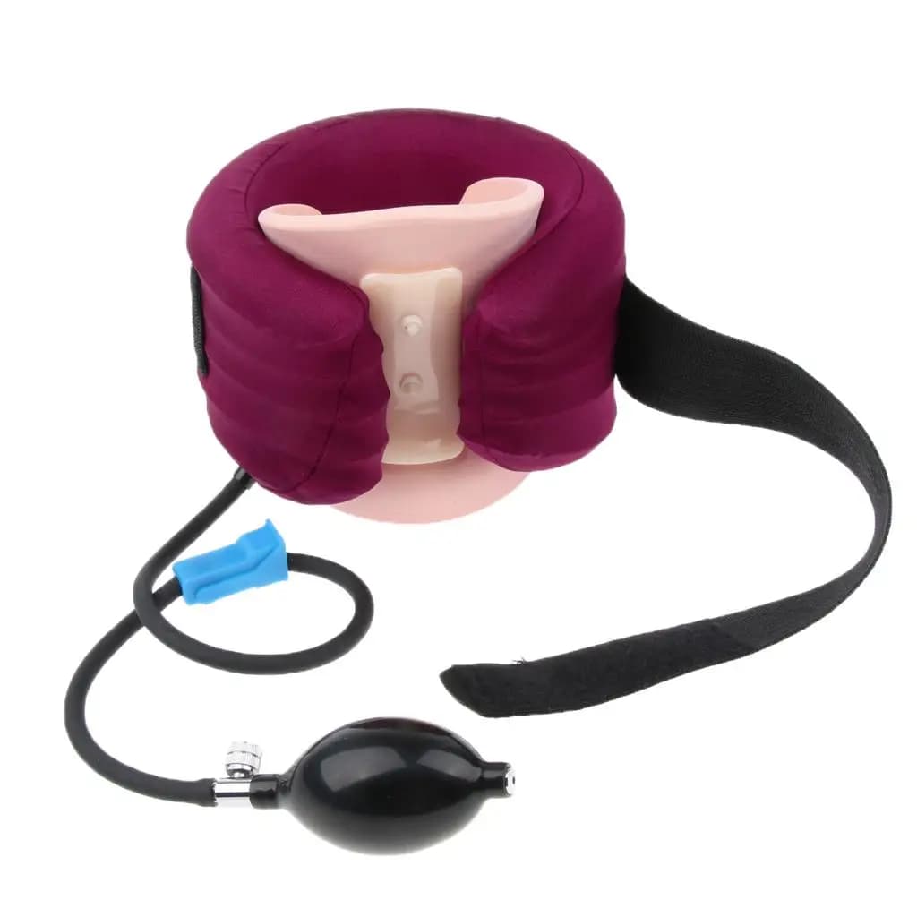 Set di cuscini gonfiabili per il collo cervicale, tutore regolabile con colletto in morbido velluto per il supporto del collo dell'home office
