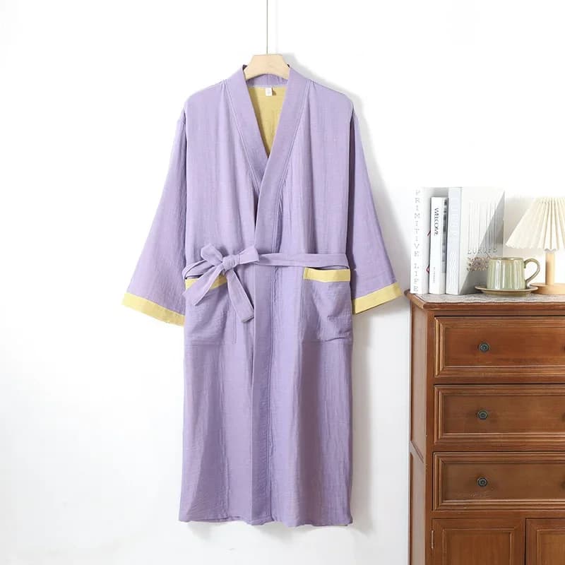 Accappatoio in puro cotone Abbigliamento da donna Indumenti da notte Abbigliamento da notte per donna Camicia da notte Primavera Estate Accappatoio Vestaglia femminile