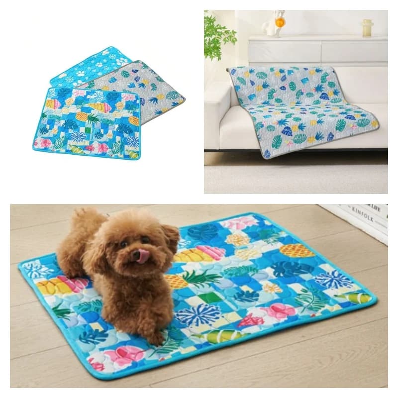 Summer Dog Cooling Mat Cool Ice Silk Moisture-proof Mattress Cushion Breathable Car Seat Sleeping Pad For Small Medium Animal