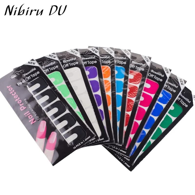 10PCS Precision Nail Protector Stencil U-shaped U-shaped leak protection Nail Polish UV Gel Painting Manicure Protection Tool for nail art